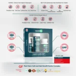 HairMD Hair Care Set standards and free‑from notes with ISO, GMP references
