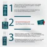 HairMD Hair Repair Set usage guide for shampoo, tablet, and serum