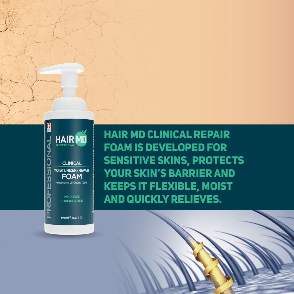 Hairmd Professional Clinical Moisturizer & Repair Foam