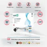 HairMD Meso Serum set with free‑from icons and ISO, FDA, GMP badges