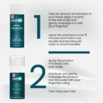 How to use HairMD Repair Set with numbered steps for shampoo and foam Title: Usage Guide – Shampoo First, Foam Second