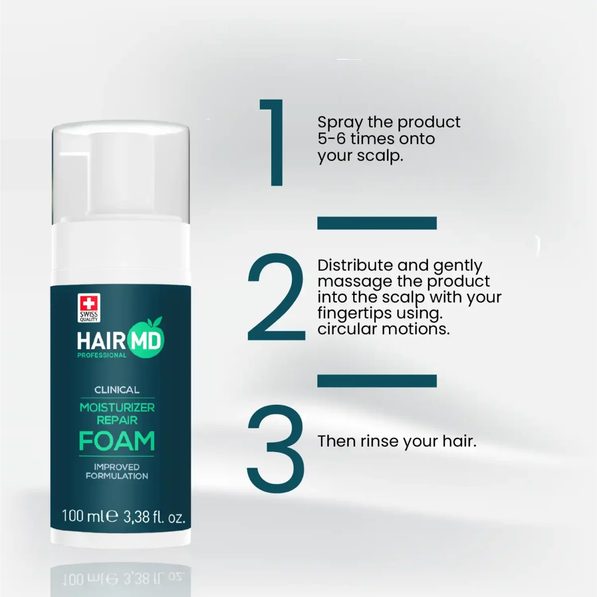 Step‑by‑step usage guide for HairMD Repair Foam 100 ml