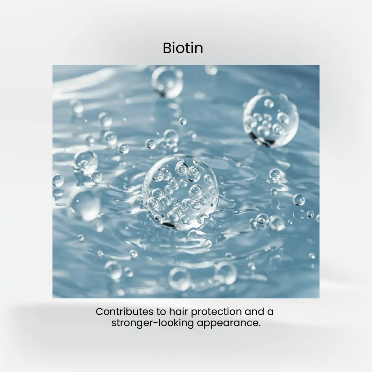 Biotin active concept visual with clear liquid bubbles