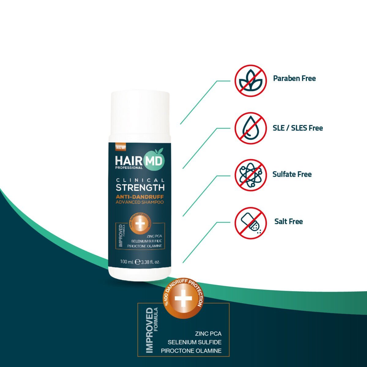 HairMD Professional Clinical Strength Anti-Dandruff Advanced Shampoo 100 ML