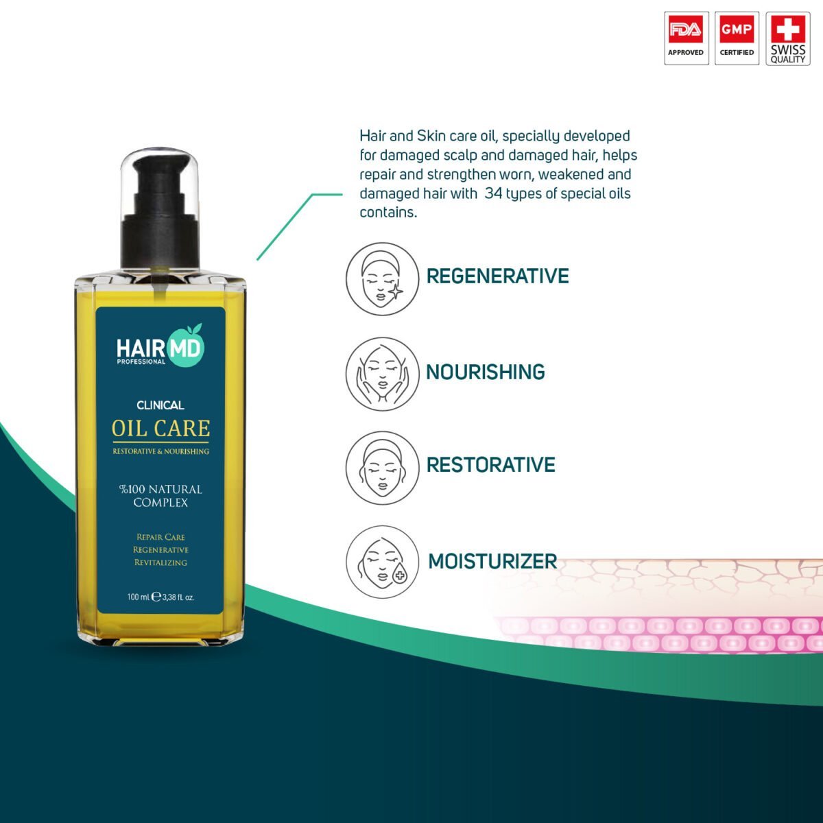 Hair MD 100 ML Restorative & Nourishing Care Oil