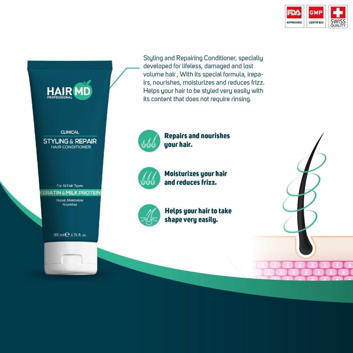 HairMD 200 ML Styling & Repair Hair Conditioner