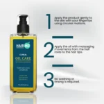 Three‑step application guide for HairMD Oil Care 100 ml